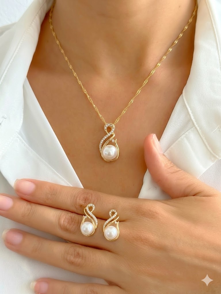 LLEVE EL KIT COMPLETO 2 COLLARES ELEGANTES + 4 PENDIENTES DE LUJO