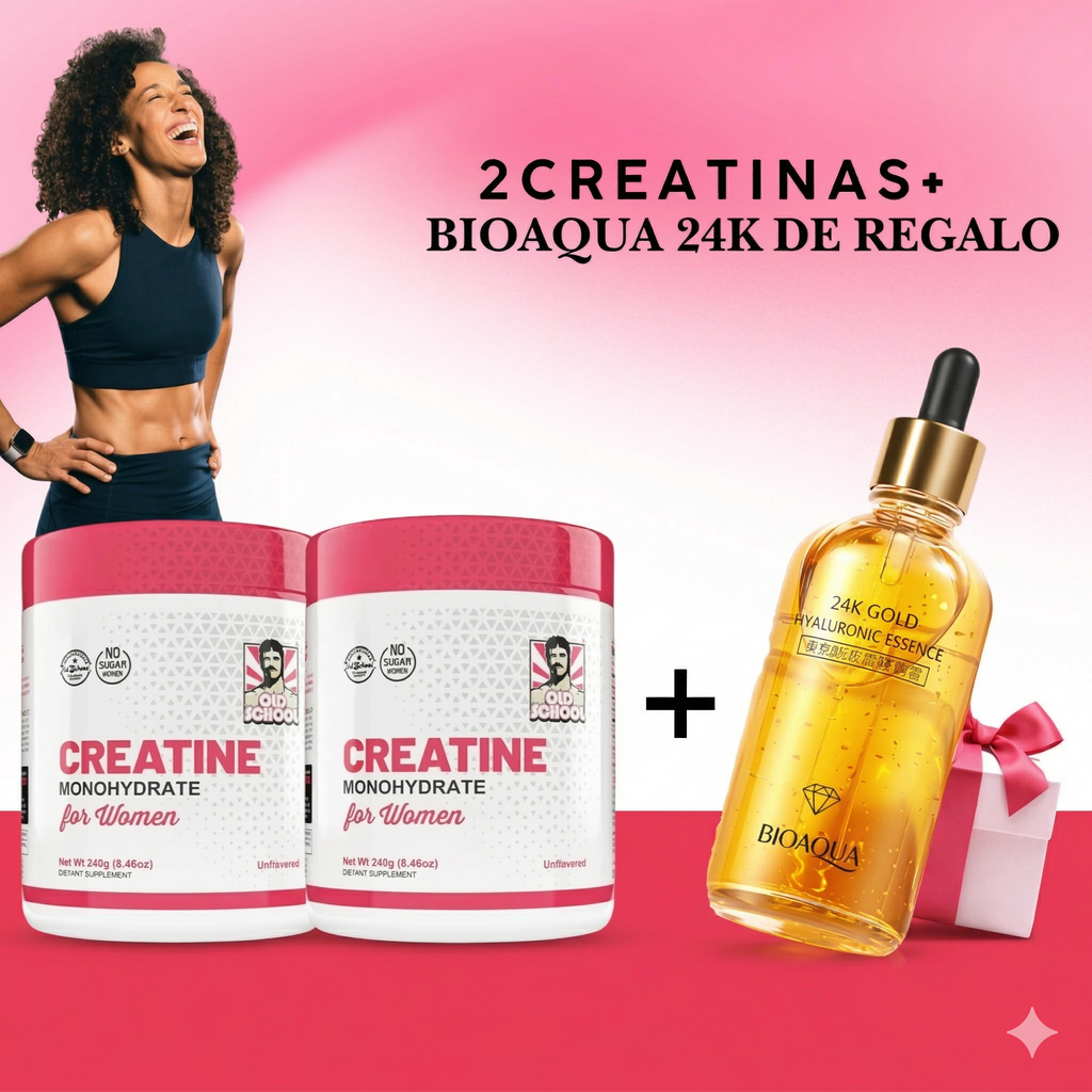 2 Creatinas + Colágeno + REGALO: 1 Sérum Bioaqua 24K Gold